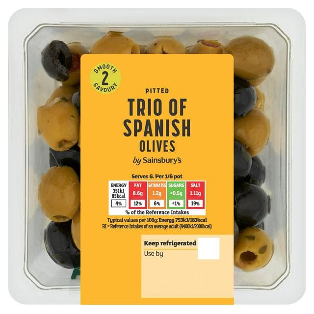 Sainsbury's Trio Of Spanish Olives 280g - gallery image 1