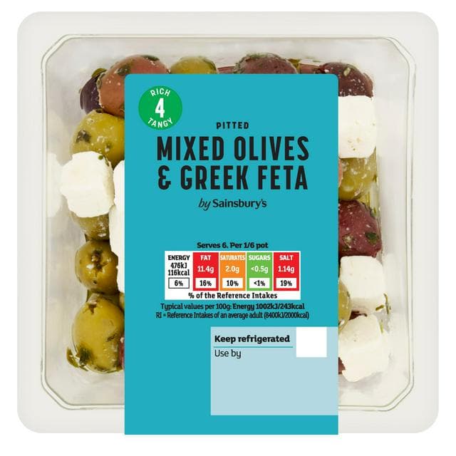 Sainsbury's Mixed Olives & Greek Feta 285g - gallery image 1