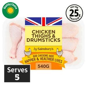 Sainsbury's 540g British Fresh Chicken Skin on Thighs & Drumsticks