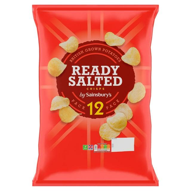 Sainsbury's Ready Salted Multipack Crisps 12x25g - gallery image 1