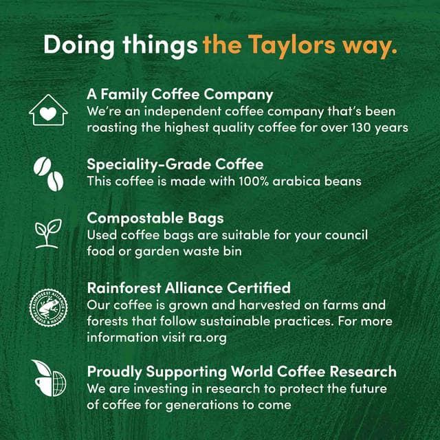 Taylors of Harrogate Decaffe Ground Coffee Bags x10 - gallery image 4