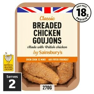 Sainsbury's Breaded Fresh British Chicken Goujons 270g