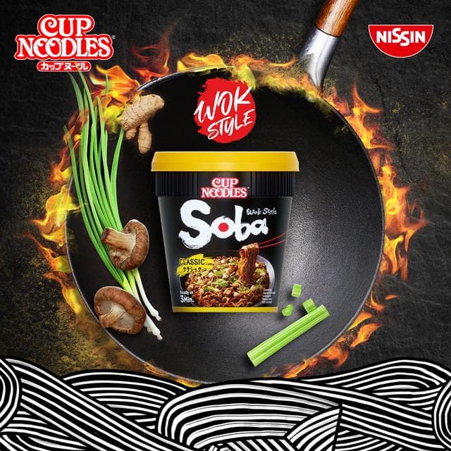 Nissin Soba Sukiyaki Beef Wok Style Instant Cup Noodles Pot 89g - gallery image 2