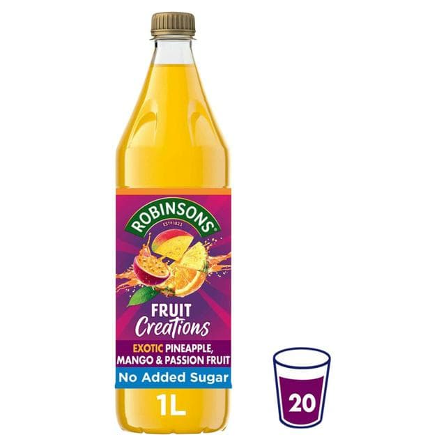 Robinsons Fruit Creations Exotic Pineapple, Mango & Passion Fruit Squash 1L - gallery image 1