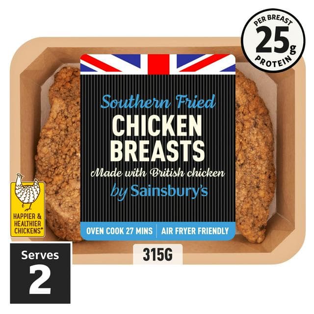 Sainsbury's Southern fried Fresh British Chicken breast fillet x2 315g - gallery image 1