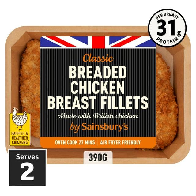 Sainsbury's Breaded Fresh British Chicken Breast Fillets x2 350g - gallery image 1