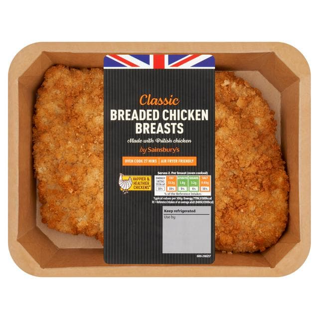 Sainsbury's Breaded Fresh British Chicken Breast Fillets x2 350g - gallery image 1