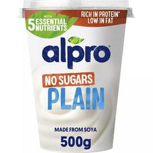 Alpro Plain No Sugars Soya Dairy Free Yoghurt Alternative 500g