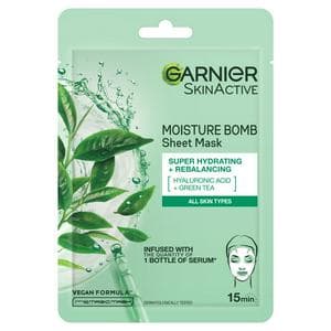 Garnier Moisture Bomb Green Tea Hydrating Face Sheet Mask