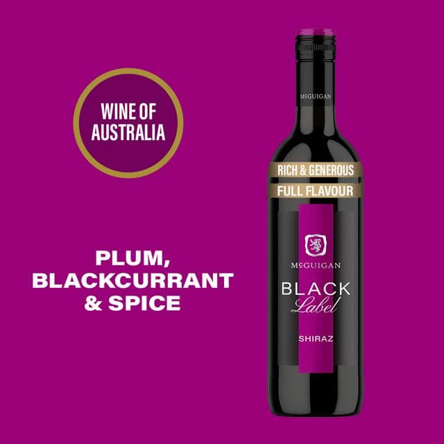 McGuigan Black Label Shiraz Red Wine 75cl - gallery image 2