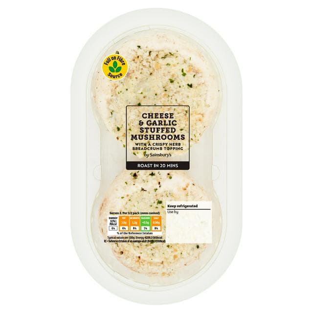 Sainsbury's 190g Cheese & Garlic Stuffed Mushrooms - gallery image 1