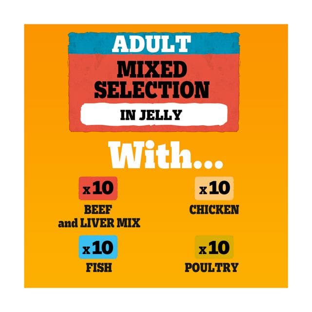 Pedigree Adult Wet Dog Food Pouches Mixed In Jelly Mega Pack 40x100g - gallery image 5