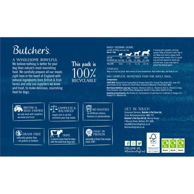 Butcher's Tripe Dog Food Tins 6x400g - gallery image 2