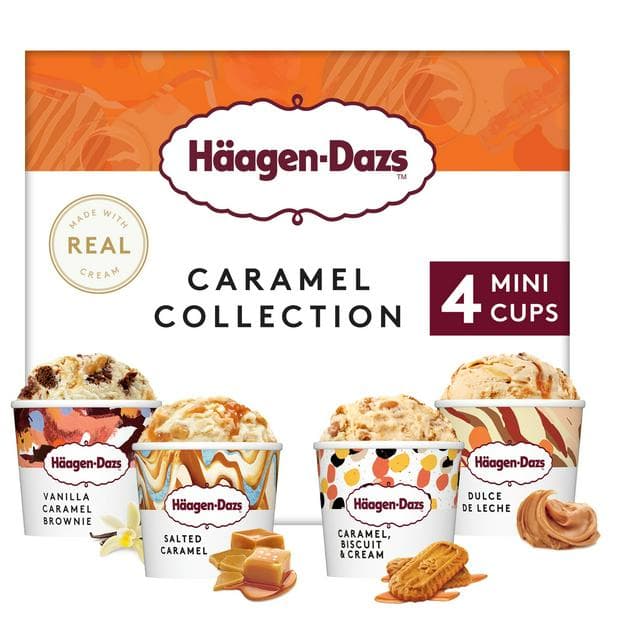 Haagen-Dazs Caramel Collection Mini Frozen Dessert Ice Cream Tub 4x95ml - gallery image 1