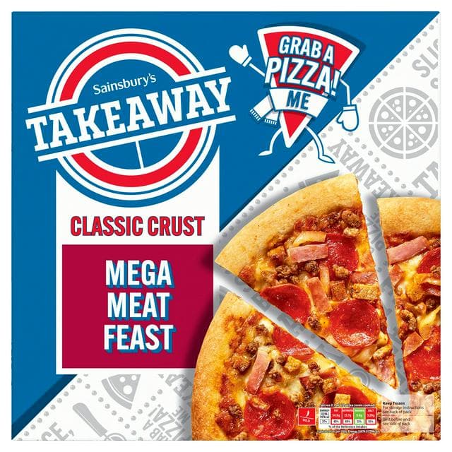 Sainsbury's Takeaway Fully Loaded Meat Feast Pizza 567g - gallery image 1