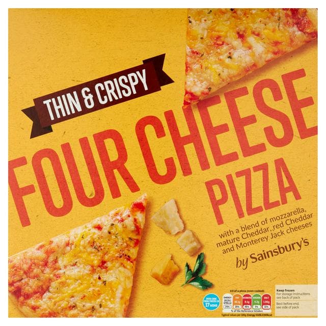 Sainsbury's Thin & Crispy Four Cheese Pizza 354g - gallery image 1