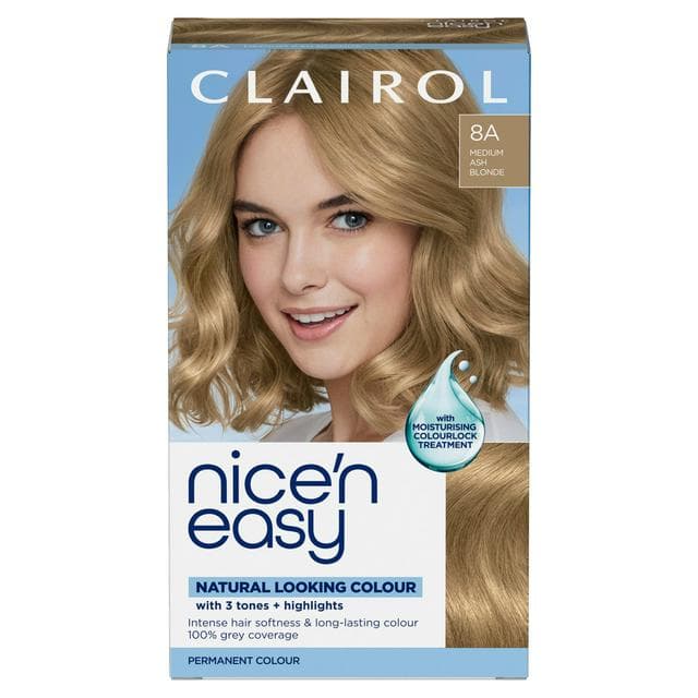 Clairol Nice'N Easy Medium Ash Blonde 8A Permanent Crème Hair Dye - gallery image 1