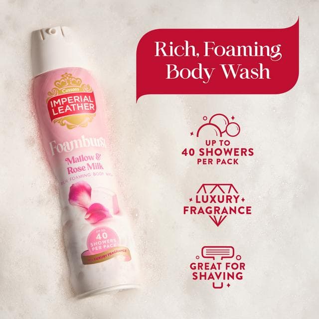 Imperial Leather 200ml Foamburst Pampering Mallow & Rose Milk Body Wash - gallery image 2