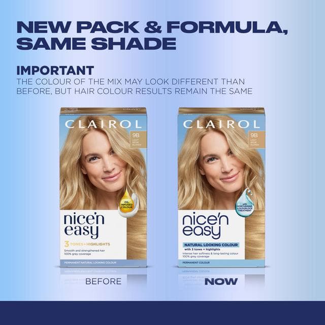 Clairol Nice'N Easy Light Beige Blonde 9B Permanent Crème Hair Dye - gallery image 2