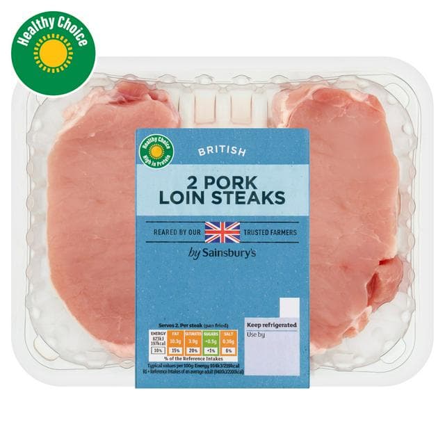 Sainsbury's British Pork Loin Steaks x2 240g - gallery image 1