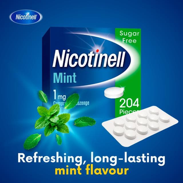 Nicotinell Mint Nicotine Lozenge Stop Smoking Aid Pieces 1mg x204 - gallery image 2