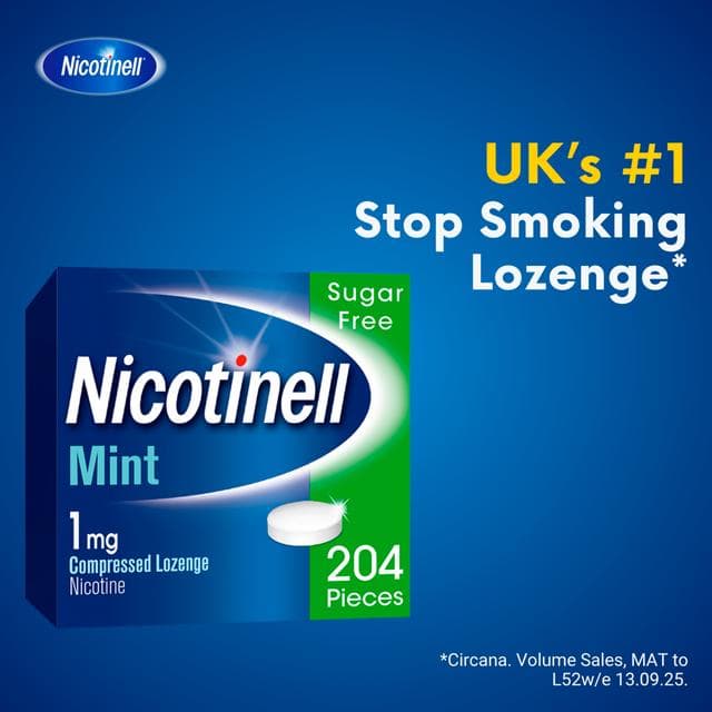 Nicotinell Mint Nicotine Lozenge Stop Smoking Aid Pieces 1mg x204 - gallery image 3