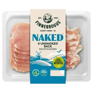Finnebrogue Naked Unsmoked Back Bacon Rashers x6 200g
