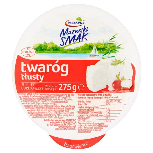 Mlekpol Full-Fat Curd Cheese 275g - gallery image 1