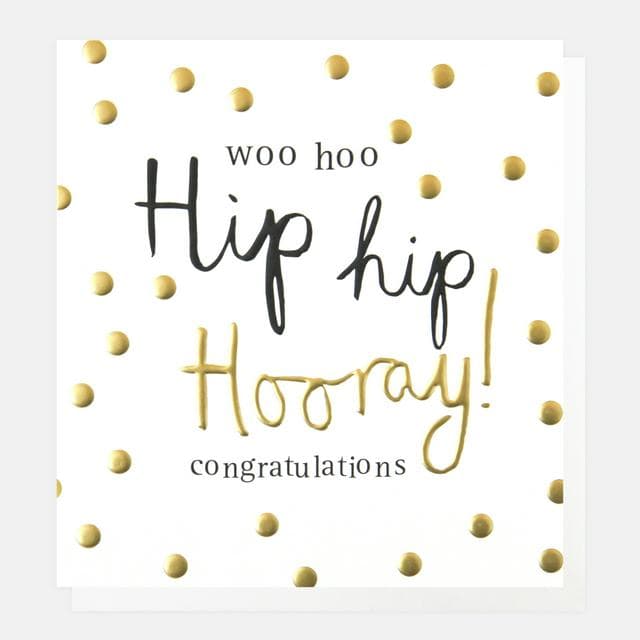 Caroline Gardner Congratulations Card Hip Hip Hooray Greeting Card - gallery image 1
