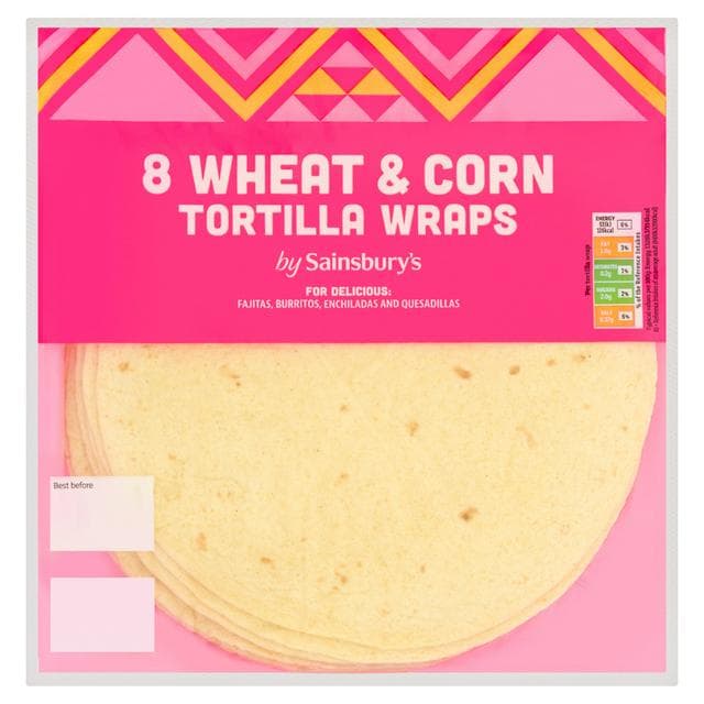 Sainsbury's Wheat & Corn Tortilla Wraps x8 320g - gallery image 1