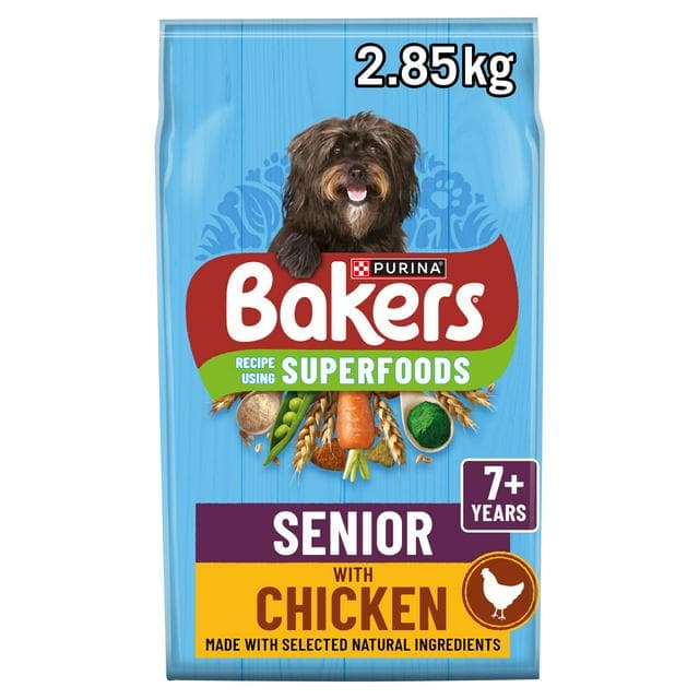 Bakers Senior Dry Dog Food Chicken and Veg 2.85kg - gallery image 1