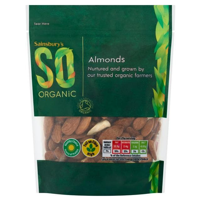 Sainsbury's Almonds, SO Organic 200g - gallery image 1