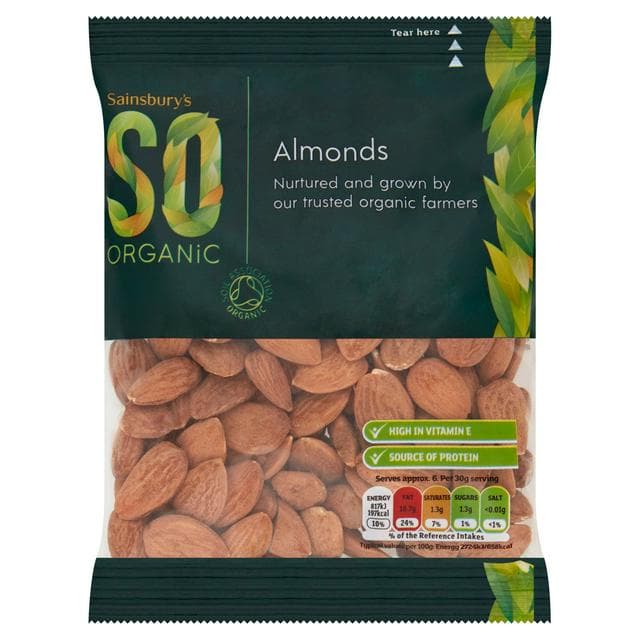 Sainsbury's Almonds, SO Organic 200g - gallery image 1