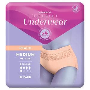 Sainsbury's Comfort Fit for Her Discreet Underwear Pants Normal Medium x12