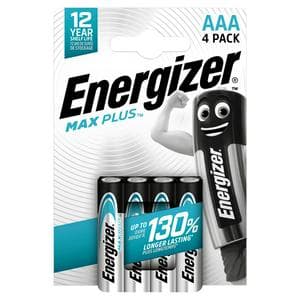 Energizer Pack of 4 Max Plus AAA Alkaline Batteries