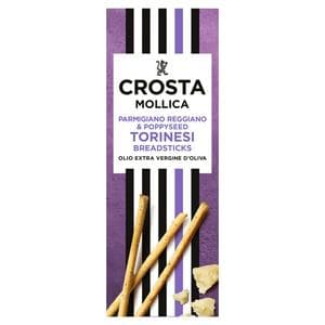 Crosta & Mollica Parmesan & Poppy Seed Torinesi Breadsticks 120g