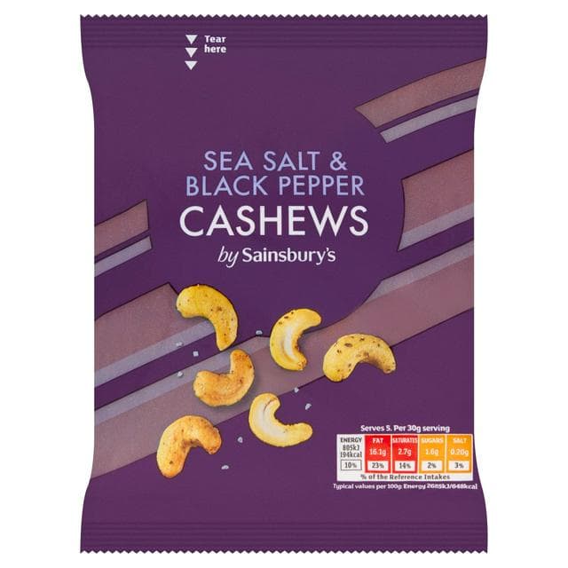 Sainsbury's Sea Salt & Black Pepper Cashews 150g - gallery image 1