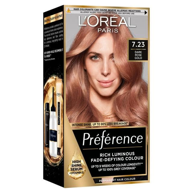 L'Oreal Paris Preference Permanent Hair Dye Bali Dark Rose Gold Brown 7.23 - gallery image 1