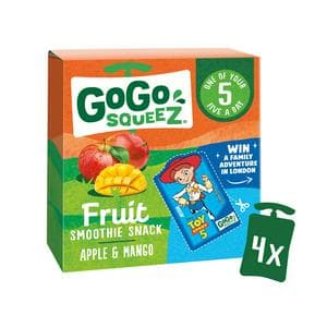GoGo Squeez Fruit Smoothie Snack Apple & Mango 4x90g