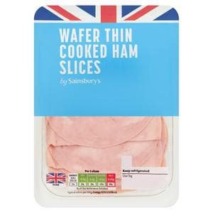 Sainsbury's British Wafer Thin Cooked Ham Slices 150g