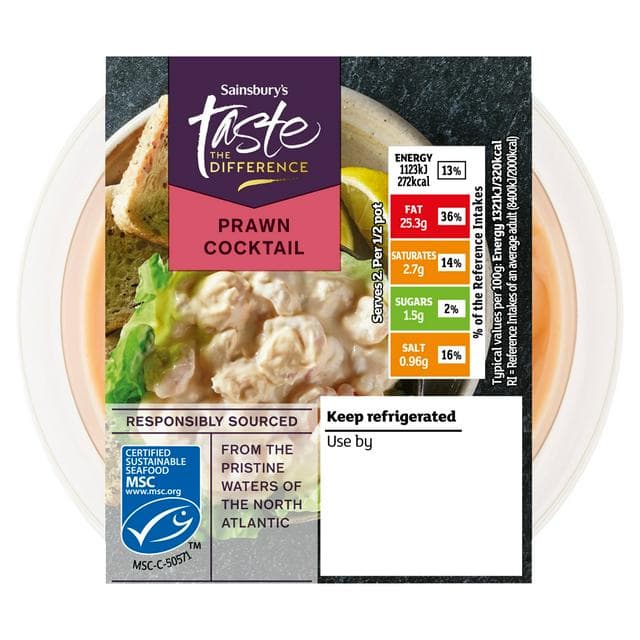 Sainsbury's Coldwater MSC Prawn Cocktail, Taste the Difference 170g - gallery image 1