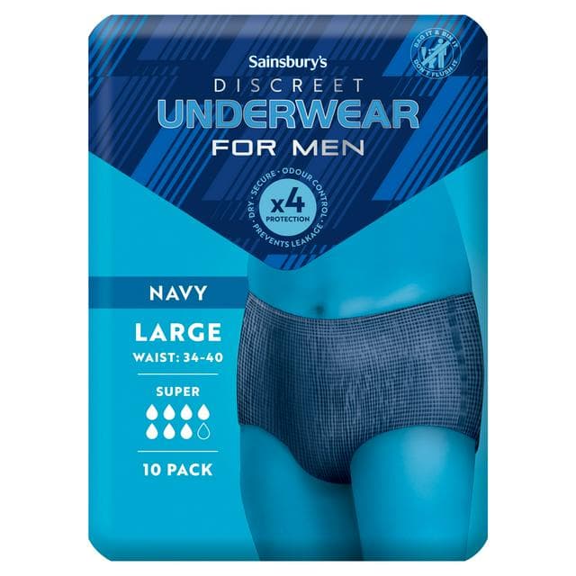 Sainsbury's Comfort Fit for Him Discreet Underwear Super 10 Large Pants x10 - gallery image 1