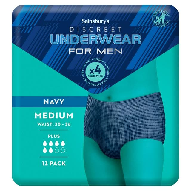 Sainsbury's Comfort Fit for Him Discreet Underwear Plus 12 Medium Pants x12 - gallery image 1