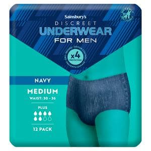 Sainsbury's Comfort Fit for Him Discreet Underwear Plus 12 Medium Pants x12
