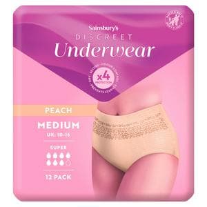 Sainsbury's Comfort Fit for Her Discreet Underwear Pants Super Medium x12