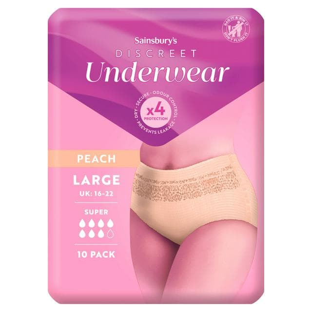 Sainsbury's Comfort Fit for Her Discreet Underwear Pants Super Large x10 - gallery image 1