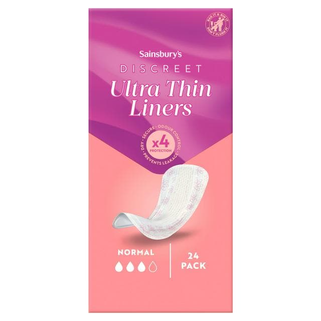 Sainsbury's Comfort Fit for Her Discreet Ultra Thin Normal Women's Liners x24 - gallery image 1