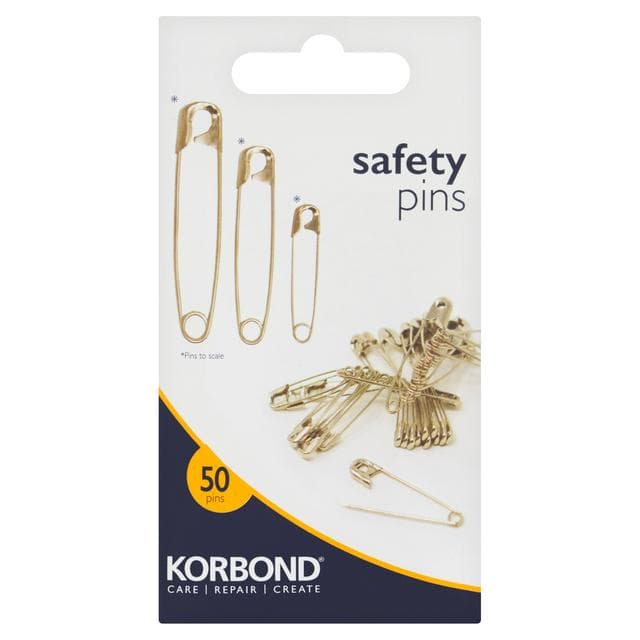 Korbond Care & Repair Safety Pins Assorted Sizes 50 Pins - gallery image 1