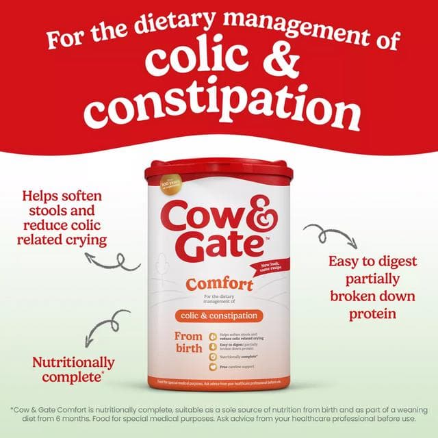 Cow & Gate Comfort Baby Milk Infant Formula Powder From Birth 800g - gallery image 4