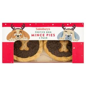 Sainsbury's 2 x Mince Pies Festive Dog Treats